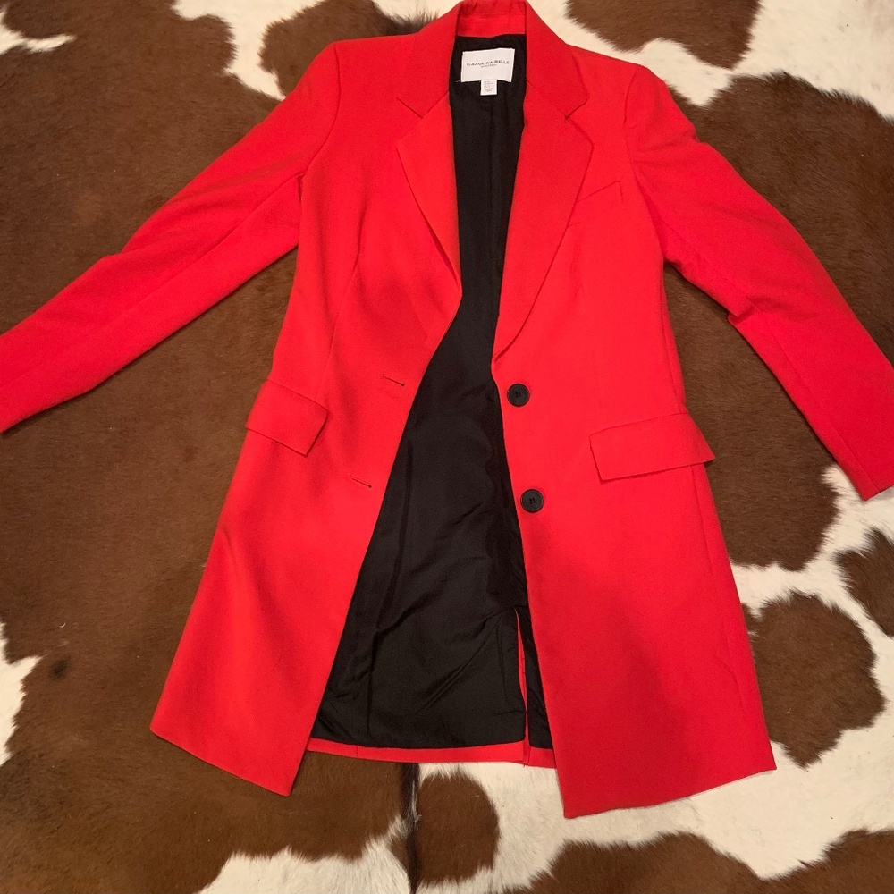 Carolina Belle Long Red Blazer